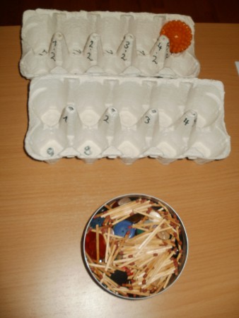 Rechnen mit Hilfe von Eierkartons